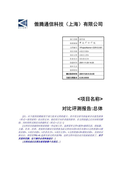 评测报告模板